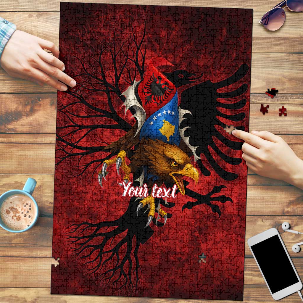 Personalized Kosova Albanian Roots Puzzle Kosova Albanian Eagle Flag - Wonder Print Shop