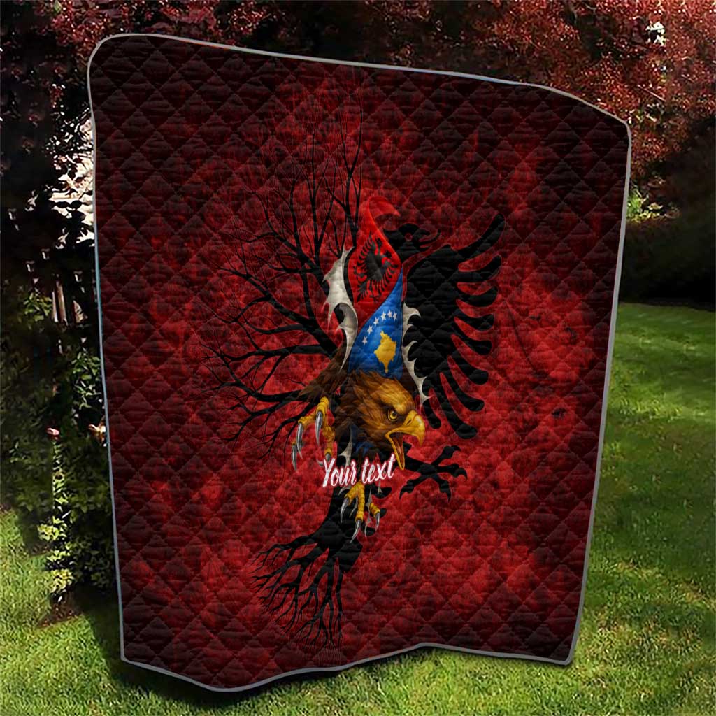 Personalized Kosova Albanian Roots Quilt Kosova Albanian Eagle Flag - Wonder Print Shop