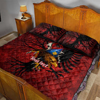 Personalized Kosova Albanian Roots Quilt Bed Set Kosova Albanian Eagle Flag - Wonder Print Shop