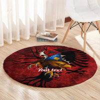 Personalized Kosova Albanian Roots Round Carpet Kosova Albanian Eagle Flag - Wonder Print Shop