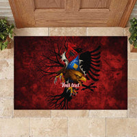 Personalized Kosova Albanian Roots Rubber Doormat Kosova Albanian Eagle Flag - Wonder Print Shop