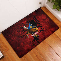 Personalized Kosova Albanian Roots Rubber Doormat Kosova Albanian Eagle Flag - Wonder Print Shop