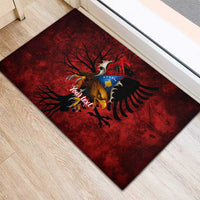 Personalized Kosova Albanian Roots Rubber Doormat Kosova Albanian Eagle Flag - Wonder Print Shop