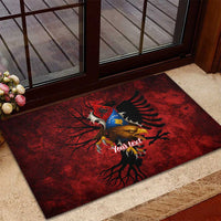 Personalized Kosova Albanian Roots Rubber Doormat Kosova Albanian Eagle Flag - Wonder Print Shop