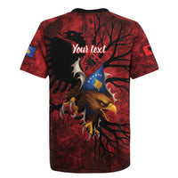 Personalized Kosova Albanian Roots Rugby Jersey Kosova Albanian Eagle Flag - Wonder Print Shop