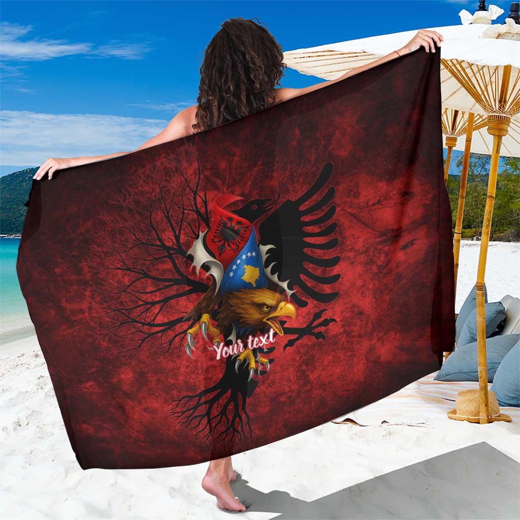 Personalized Kosova Albanian Roots Sarong Kosova Albanian Eagle Flag - Wonder Print Shop
