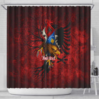 Personalized Kosova Albanian Roots Shower Curtain Kosova Albanian Eagle Flag - Wonder Print Shop