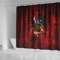 Personalized Kosova Albanian Roots Shower Curtain Kosova Albanian Eagle Flag - Wonder Print Shop