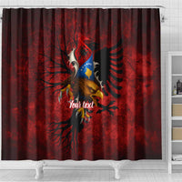 Personalized Kosova Albanian Roots Shower Curtain Kosova Albanian Eagle Flag - Wonder Print Shop