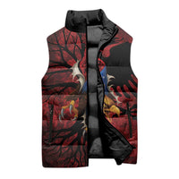 Personalized Kosova Albanian Roots Sleeveless Puffer Jacket Kosova Albanian Eagle Flag - Wonder Print Shop