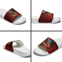 Personalized Kosova Albanian Roots Slide Sandals Kosova Albanian Eagle Flag - Wonder Print Shop