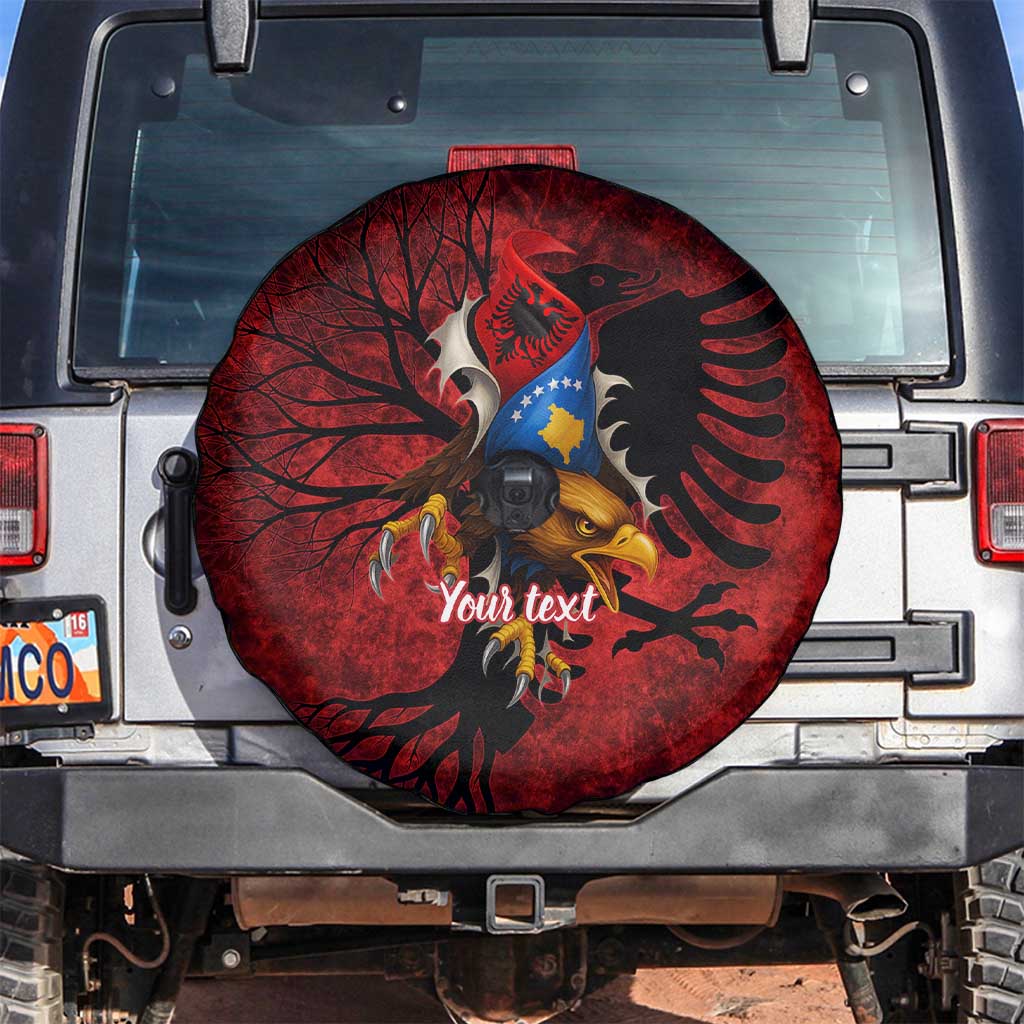 Personalized Kosova Albanian Roots Spare Tire Cover Kosova Albanian Eagle Flag - Wonder Print Shop
