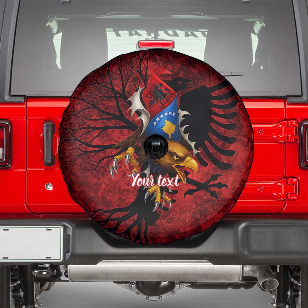 Personalized Kosova Albanian Roots Spare Tire Cover Kosova Albanian Eagle Flag - Wonder Print Shop