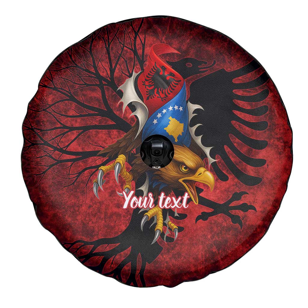 Personalized Kosova Albanian Roots Spare Tire Cover Kosova Albanian Eagle Flag - Wonder Print Shop
