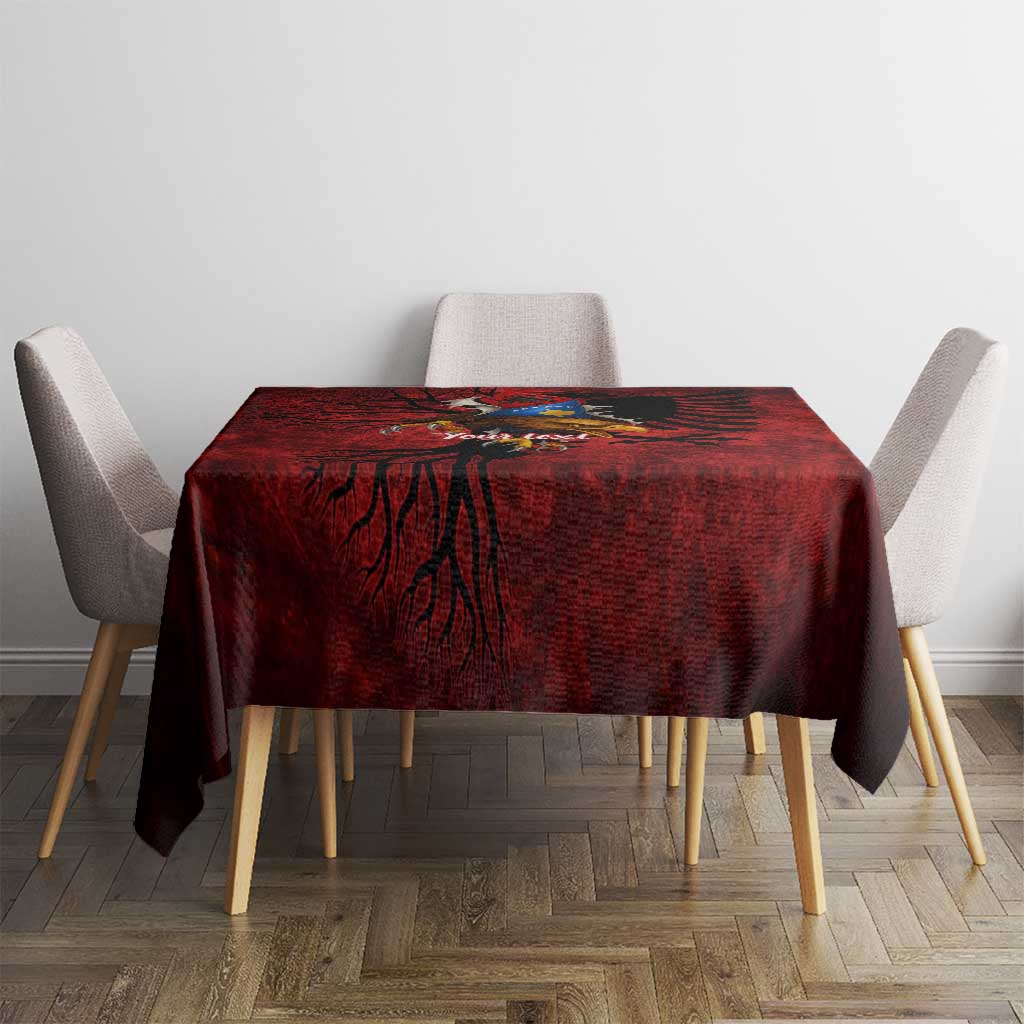 Personalized Kosova Albanian Roots Tablecloth Kosova Albanian Eagle Flag - Wonder Print Shop