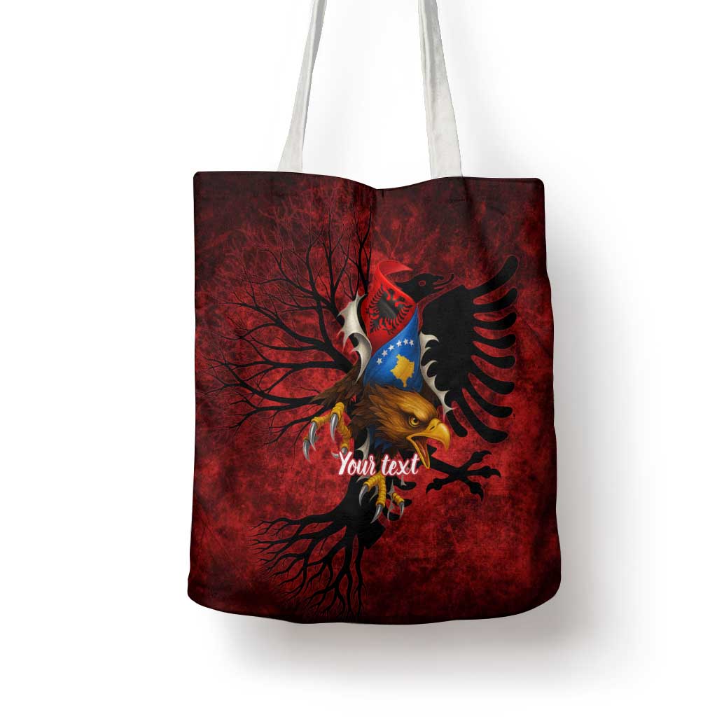 Personalized Kosova Albanian Roots Tote Bag Kosova Albanian Eagle Flag - Wonder Print Shop