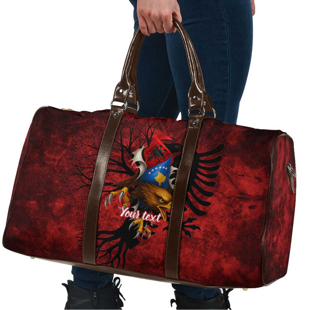 Personalized Kosova Albanian Roots Travel Bag Kosova Albanian Eagle Flag - Wonder Print Shop