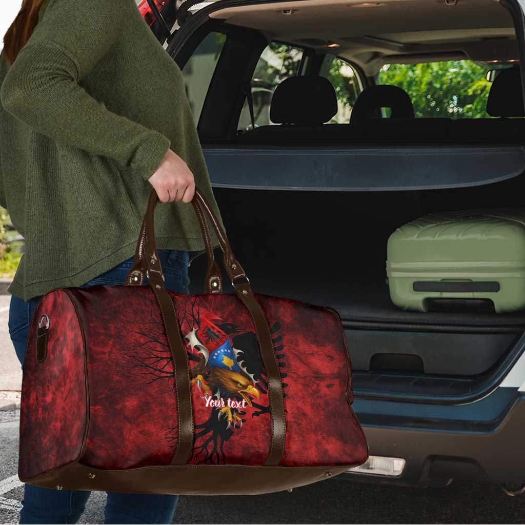 Personalized Kosova Albanian Roots Travel Bag Kosova Albanian Eagle Flag - Wonder Print Shop