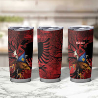 Personalized Kosova Albanian Roots Tumbler Cup Kosova Albanian Eagle Flag - Wonder Print Shop
