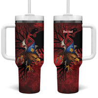 Personalized Kosova Albanian Roots Tumbler With Handle Kosova Albanian Eagle Flag - Wonder Print Shop