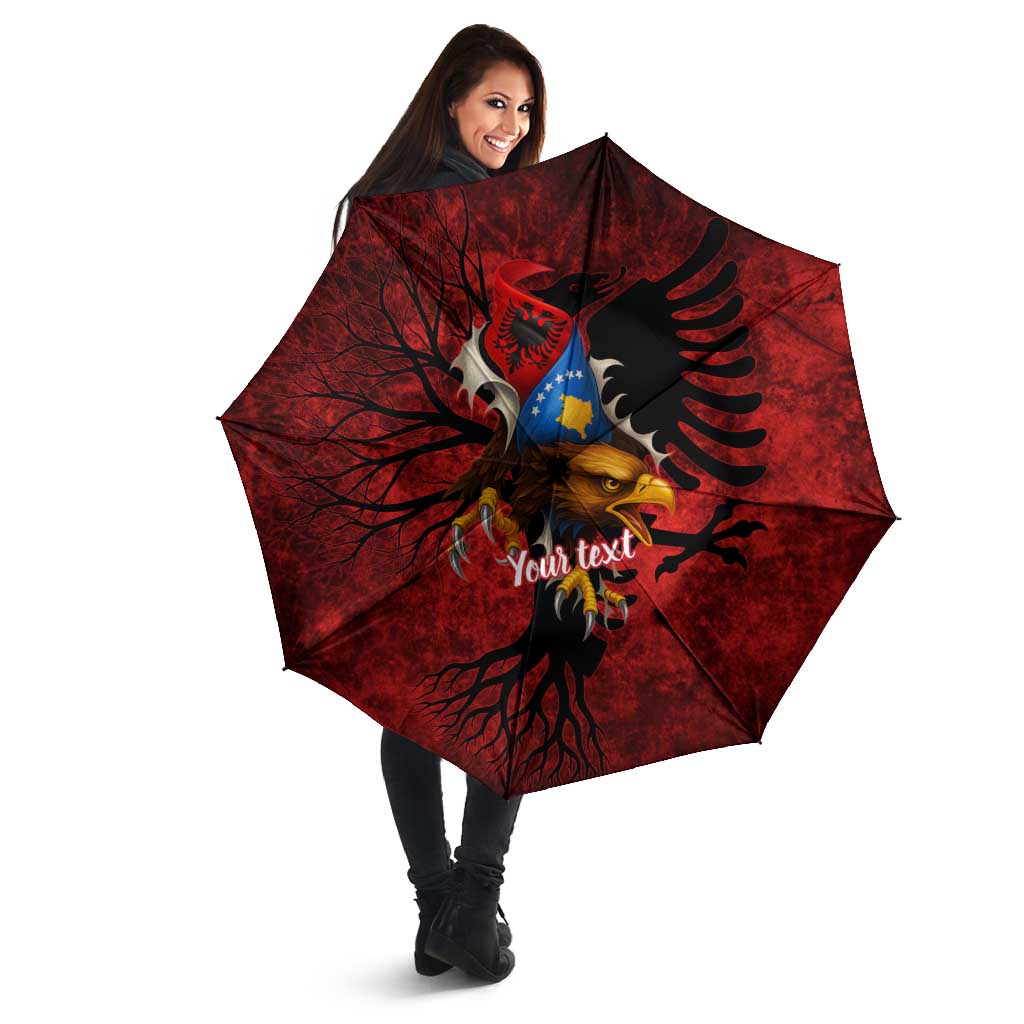 Personalized Kosova Albanian Roots Umbrella Kosova Albanian Eagle Flag - Wonder Print Shop