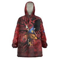 Personalized Kosova Albanian Roots Wearable Blanket Hoodie Kosova Albanian Eagle Flag - Wonder Print Shop