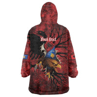 Personalized Kosova Albanian Roots Wearable Blanket Hoodie Kosova Albanian Eagle Flag - Wonder Print Shop