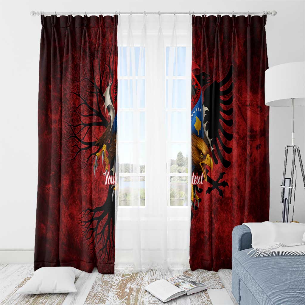 Personalized Kosova Albanian Roots Window Curtain Kosova Albanian Eagle Flag - Wonder Print Shop