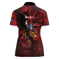 Personalized Kosova Albanian Roots Women Polo Shirt Kosova Albanian Eagle Flag - Wonder Print Shop