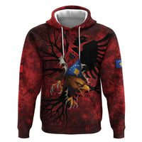 Personalized Kosova Albanian Roots Zip Hoodie Kosova Albanian Eagle Flag - Wonder Print Shop
