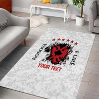 Personalized Kosova E Lire Area Rug Kosova Albanian Flag - Wonder Print Shop