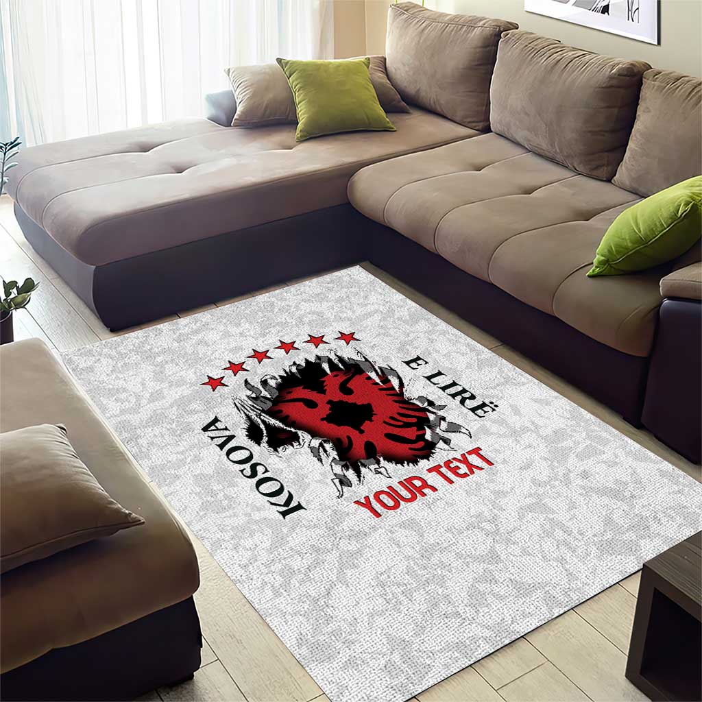 Personalized Kosova E Lire Area Rug Kosova Albanian Flag - Wonder Print Shop