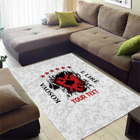 Personalized Kosova E Lire Area Rug Kosova Albanian Flag - Wonder Print Shop