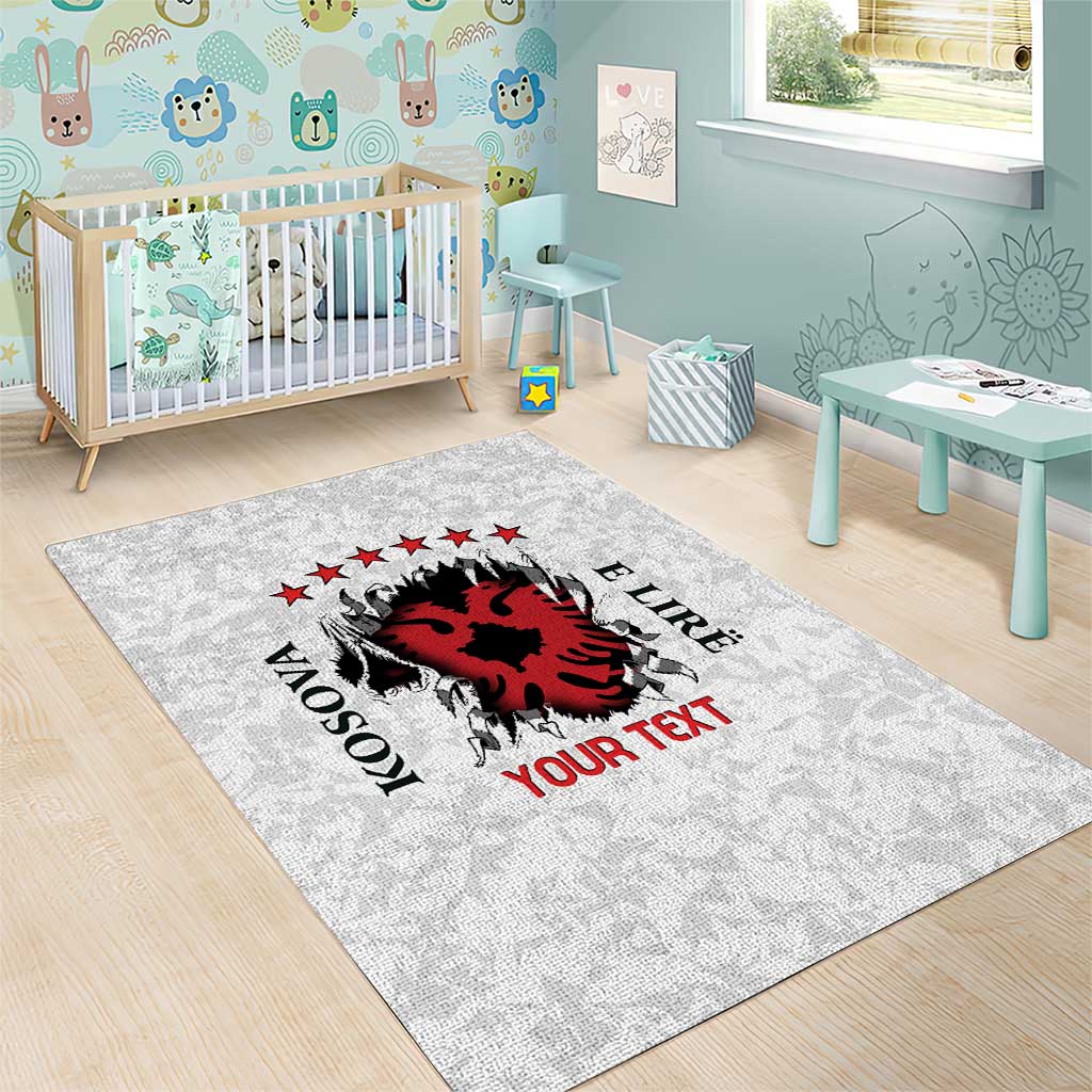 Personalized Kosova E Lire Area Rug Kosova Albanian Flag - Wonder Print Shop