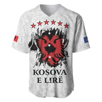 Personalized Kosova E Lire Baseball Jersey Kosova Albanian Flag - Wonder Print Shop