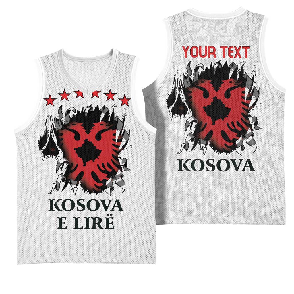 Personalized Kosova E Lire Basketball Jersey Kosova Albanian Flag - Wonder Print Shop