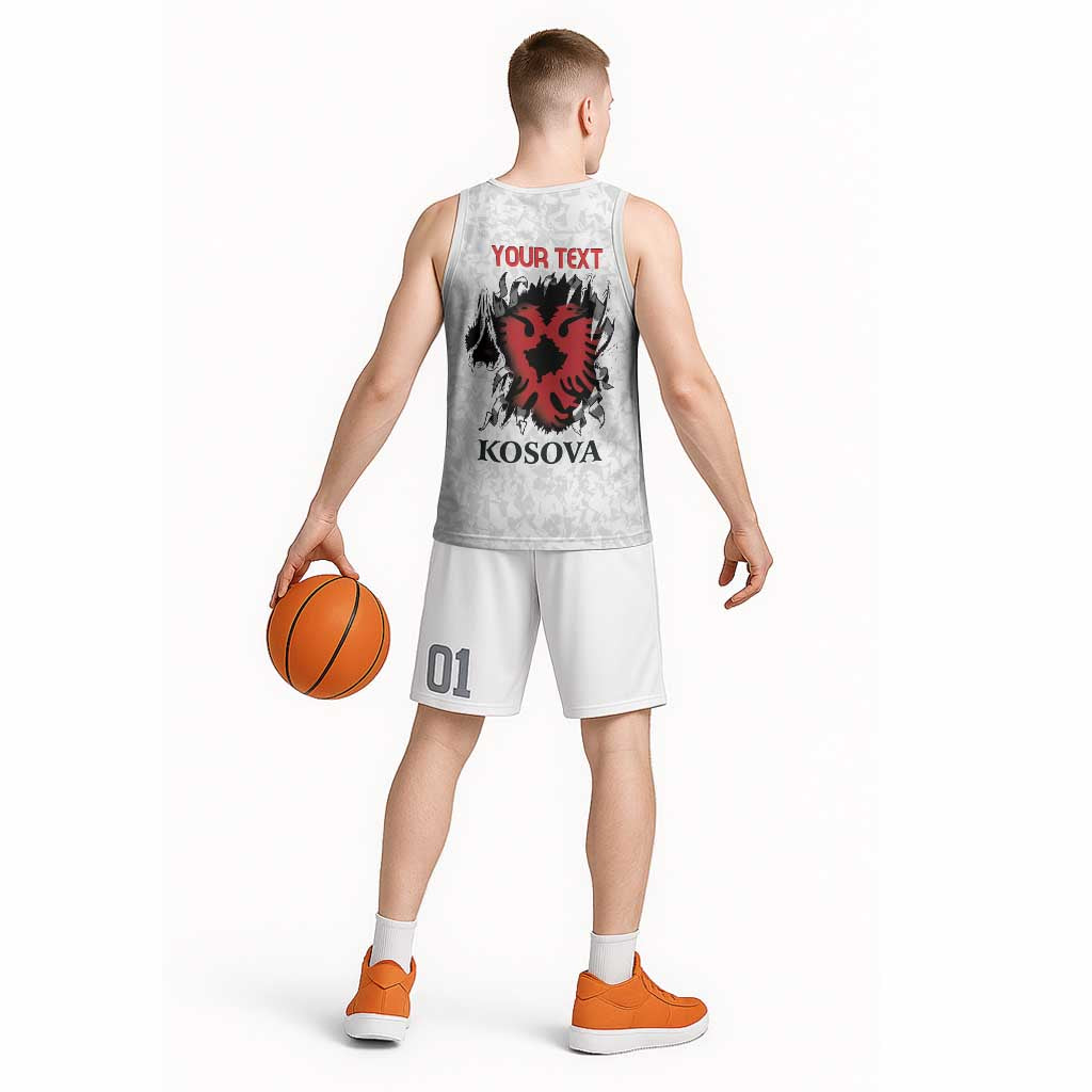 Personalized Kosova E Lire Basketball Jersey Kosova Albanian Flag - Wonder Print Shop