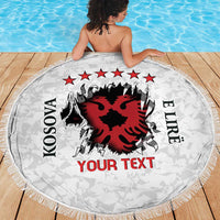 Personalized Kosova E Lire Beach Blanket Kosova Albanian Flag - Wonder Print Shop