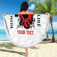 Personalized Kosova E Lire Beach Blanket Kosova Albanian Flag - Wonder Print Shop