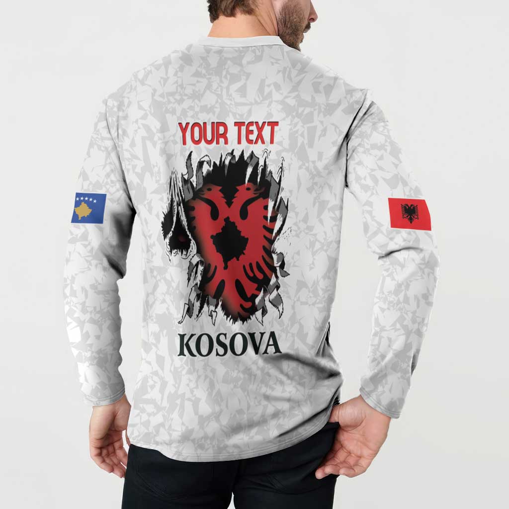 Personalized Kosova E Lire Button Sweatshirt Kosova Albanian Flag - Wonder Print Shop