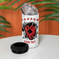 Personalized Kosova E Lire 4 in 1 Can Cooler Tumbler Kosova Albanian Flag - Wonder Print Shop