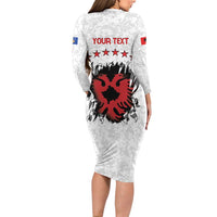Personalized Kosova E Lire Family Matching Long Sleeve Bodycon Dress and Hawaiian Shirt Kosova Albanian Flag - Wonder Print Shop