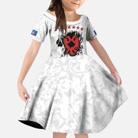 Personalized Kosova E Lire Family Matching Off Shoulder Maxi Dress and Hawaiian Shirt Kosova Albanian Flag - Wonder Print Shop