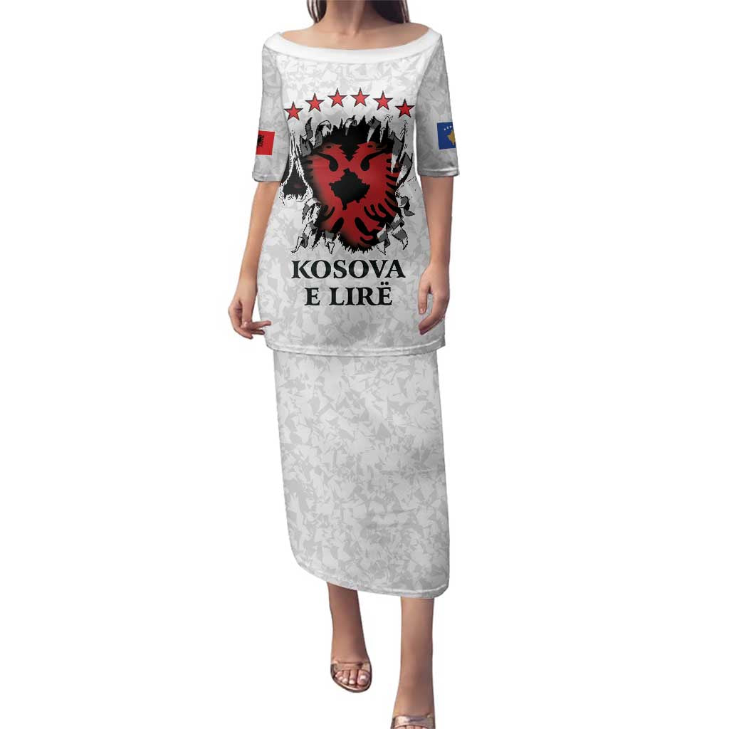 Personalized Kosova E Lire Family Matching Puletasi and Hawaiian Shirt Kosova Albanian Flag - Wonder Print Shop