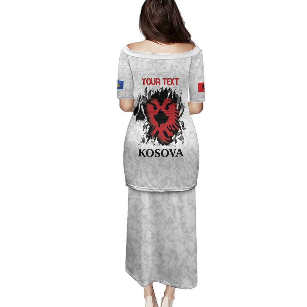 Personalized Kosova E Lire Family Matching Puletasi and Hawaiian Shirt Kosova Albanian Flag - Wonder Print Shop