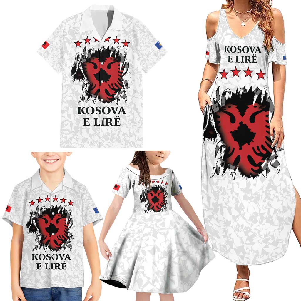 Personalized Kosova E Lire Family Matching Summer Maxi Dress and Hawaiian Shirt Kosova Albanian Flag - Wonder Print Shop