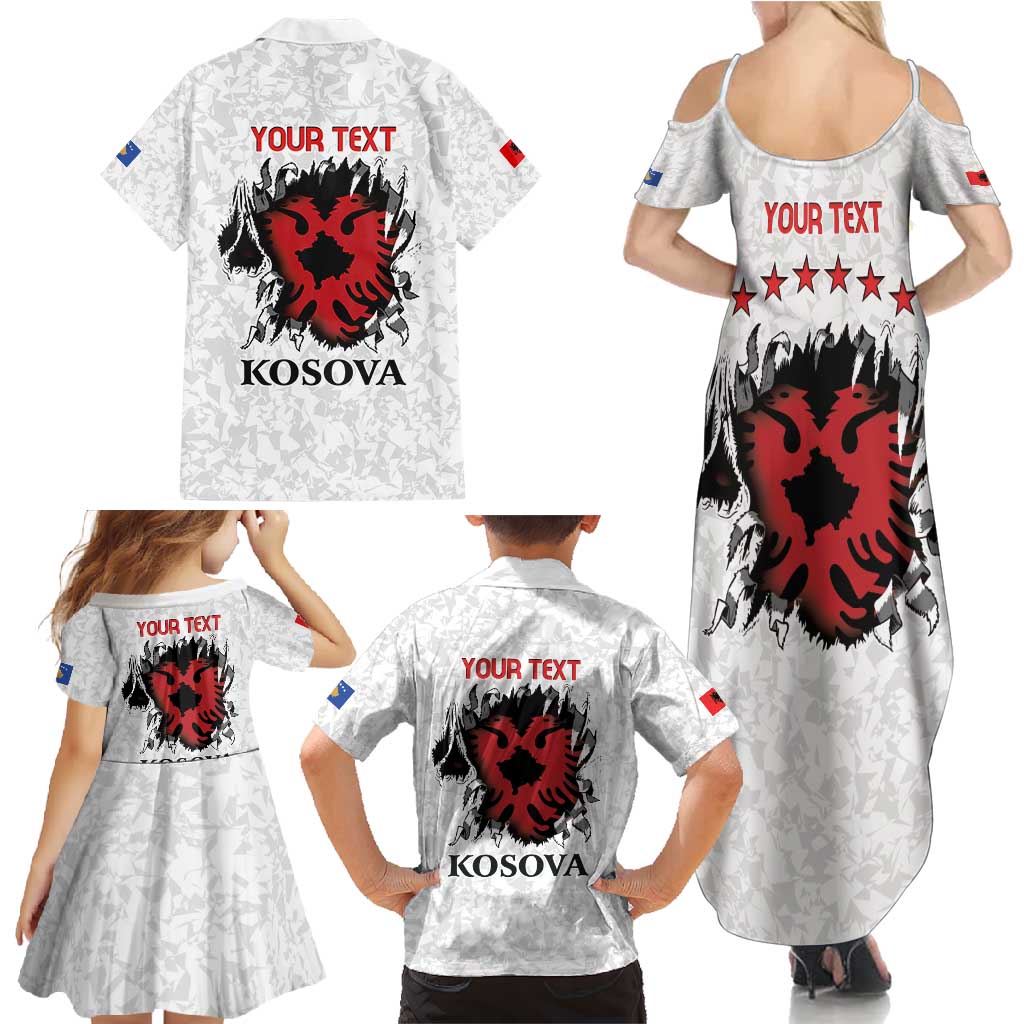 Personalized Kosova E Lire Family Matching Summer Maxi Dress and Hawaiian Shirt Kosova Albanian Flag - Wonder Print Shop