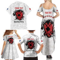 Personalized Kosova E Lire Family Matching Summer Maxi Dress and Hawaiian Shirt Kosova Albanian Flag - Wonder Print Shop