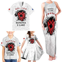 Personalized Kosova E Lire Family Matching Tank Maxi Dress and Hawaiian Shirt Kosova Albanian Flag - Wonder Print Shop