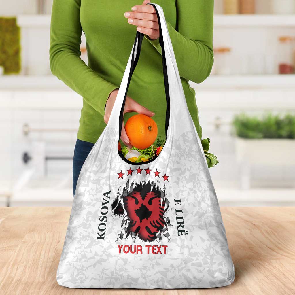 Personalized Kosova E Lire Grocery Bag Kosova Albanian Flag - Wonder Print Shop